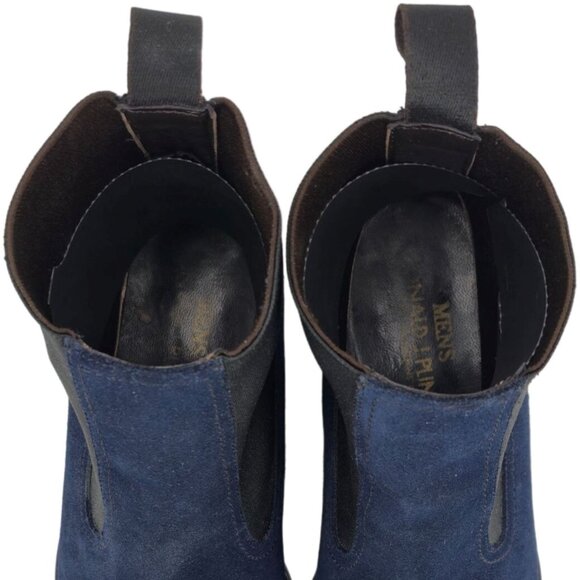 Donald J. Pliner Italy Navy Blue Suede Chelsea Ankle Boots Mens 7.5M Dress Shoes - Picture 7 of 12